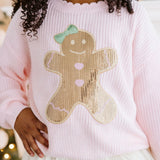Gingerbread Sequin Patch Christmas Sweater