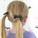 Black Glitter Bow Clip Set