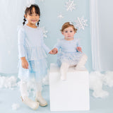 Glitter Snowflake Long Sleeve Tutu Dress