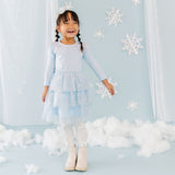 Glitter Snowflake Long Sleeve Tutu Dress