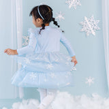Glitter Snowflake Long Sleeve Tutu Dress
