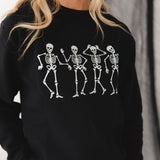 Glow In The Dark Silly Skelly Halloween Women's Sweatshirt