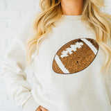 Game Day Football Sequin Patch Women's Sweatshirt