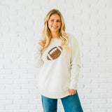 Game Day Football Sequin Patch Women's Sweatshirt
