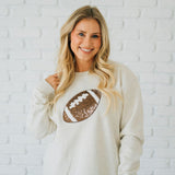 Game Day Football Sequin Patch Women's Sweatshirt