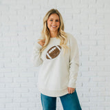 Game Day Football Sequin Patch Women's Sweatshirt