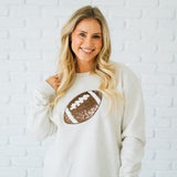 Game Day Football Sequin Patch Women's Sweatshirt