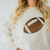 Game Day Football Sequin Patch Women's Sweatshirt