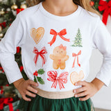 Gingerbread Cutie Christmas Long Sleeve Shirt - White