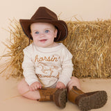 Horsin' Around Western Long Sleeve Romper