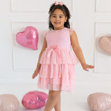 Heart Charm Glitter Bow Clip