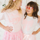 Pearl Love Patch Valentine's Day Short Sleeve T-Shirt - Ballet