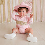Howdy Patch Western Long Sleeve Romper