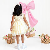 Lemon Floral Bow Clip