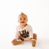 Lil Bro Camo Patch Long Sleeve Romper - Natural