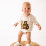 Lil Bro Camo Patch Short Sleeve Romper - Natural