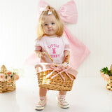 Little Bunny Rose Easter Short Sleeve Romper - Ballet