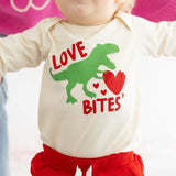 Love Bites Valentine's Day Long Sleeve Bodysuit - Natural