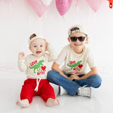 Love Bites Valentine's Day Long Sleeve Bodysuit - Natural
