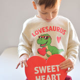 Lovesaurus Valentine's Day Sweatshirt - Natural
