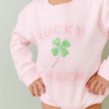 Lucky Charm St. Patrick's Day Long Sleeve Romper - Ballet