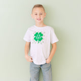 Lucky Shamrock Checkered St. Patrick's Day Short Sleeve T-Shirt - Ash