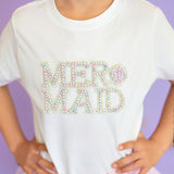 Mermaid Pearl Patch Short Sleeve T-Shirt - White