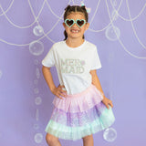 Mermaid Pearl Patch Short Sleeve T-Shirt - White