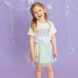 Mermaid Pearl Patch Short Sleeve T-Shirt - White