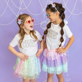 Mermaid Pearl Patch Short Sleeve T-Shirt - White