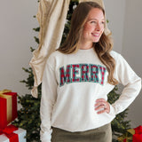 Merry Tartan Patch Christmas Women's Sweatshirt