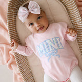 Mini Bow Patch Long Sleeve Romper