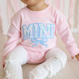 Mini Bow Patch Long Sleeve Romper