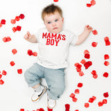 Mama's Boy Varsity Patch Valentine's Day Short Sleeve T-Shirt - Ash