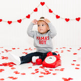 Mama's Boy Varsity Patch Valentine's Day Sweatshirt - Gray