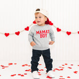 Mama's Boy Varsity Patch Valentine's Day Sweatshirt - Gray