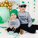 Mama's Lucky Charm St. Patrick's Day Long Sleeve Bodysuit - Gray