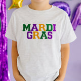 Mardi Gras Patch Short Sleeve T-Shirt - Ash