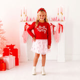 Candy Cane Scalloped Tutu Skirt