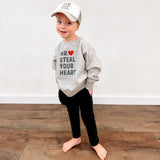 Mr. Steal Your Heart Valentine's Day Trucker Hat - Gray/White