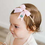 Christmas Tree Embroidered Bow Baby Headband