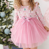 Nutcracker Trellis Christmas Long Sleeve Tutu Dress