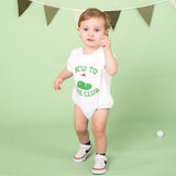 New To The Club Patch Short Sleeve Romper
