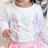 Nutcracker Cutie Christmas Long Sleeve Shirt - White