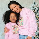 Nutcracker Patch Christmas Sweatshirt - Pink