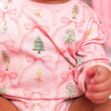 Nutcracker Trellis Christmas Long Sleeve Romper - Ballet