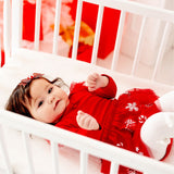 Peppermint Glitter Christmas Bow Baby Headband