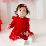 Peppermint Glitter Christmas Bow Baby Headband