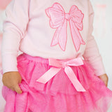 Raspberry Bow Tiered Tutu Skirt