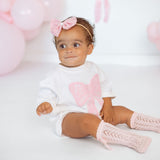 Lace Bow Puff Ink Short Sleeve Romper